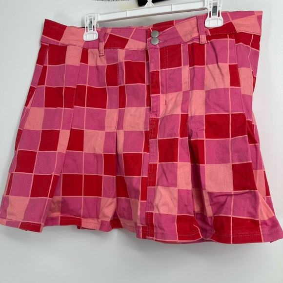 Dolls Kill X American Bazi Patchwork Pleated Skirt Women’s plus Sz 2X - Picture 1 of 5